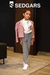 Girls 00963 3Pc With Pants Jacket And Blouse Pink