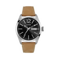 Guess Mens Leather Strap Watch W0658G7