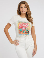 Guess Lds Ss Positano Rose Easy Tee C76007 Cream