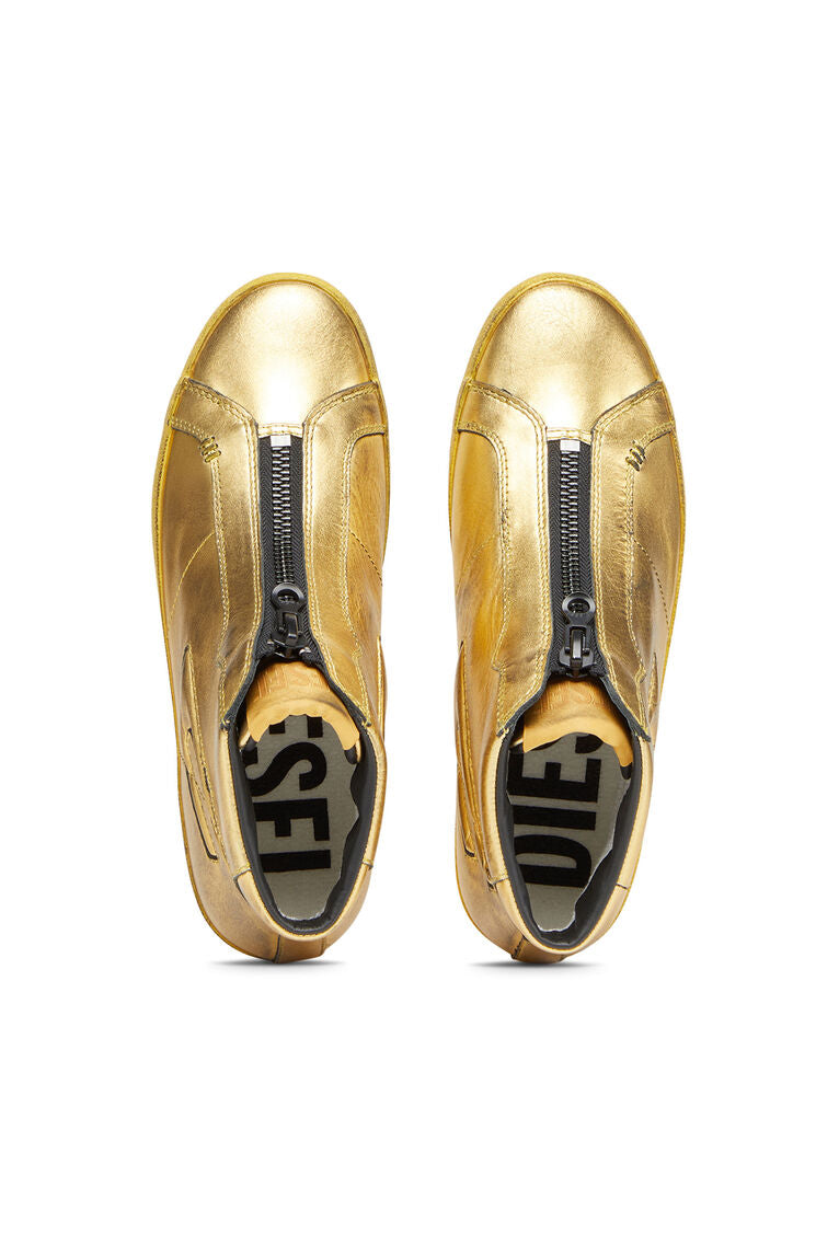 Diesel Y03033Ps863 Womens Leroji Zip Mid Sneakers Gold