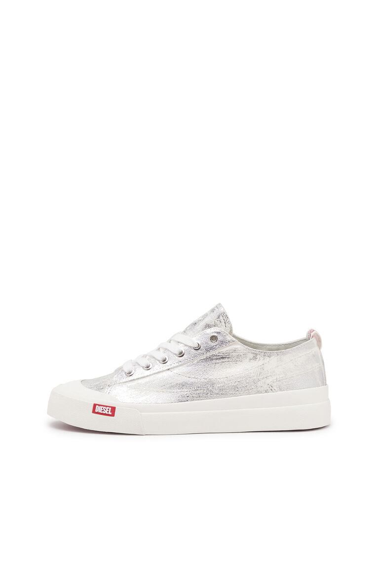 Diesel Y03270P6314 Womens S-Athos Low Sneakers Silver