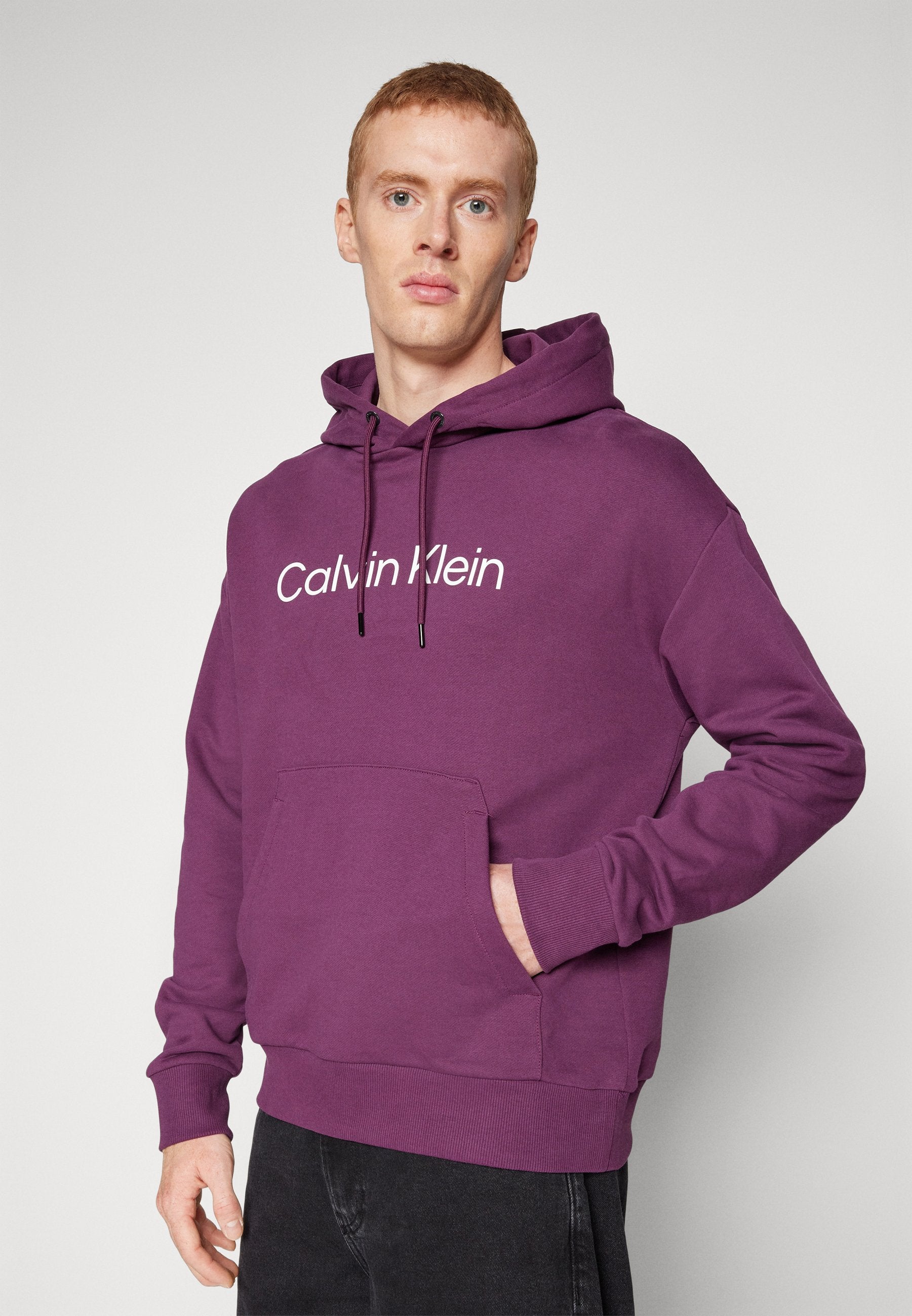 Calvin Klein K111345 Msw Hero Logo Comfort Hoodie Plum