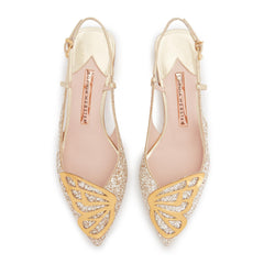 Sophia Webster Saw230 Butterfly Low Slingback Champagne