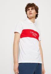 Calvin Klein J3224491 Colorblock Logo Polo Shirt White