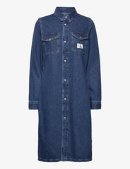 Calvin Klein J2193550 Long Archive Shirt Dress  Denim