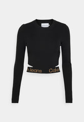 Calvin Klein  J2197871 Waist Logo Intarsia Sweater  Black Mul