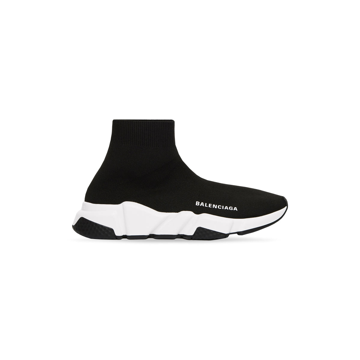 Balenciaga Womens Speed Recycled Knit Trainers In Black/White