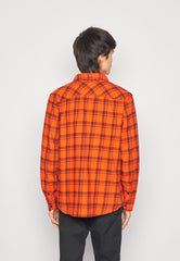 Calvin Klein Cut Off Ck Check Shirt Coral