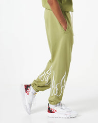 Vision Of Super Vs00593 Pants With Embroidery Flame Green