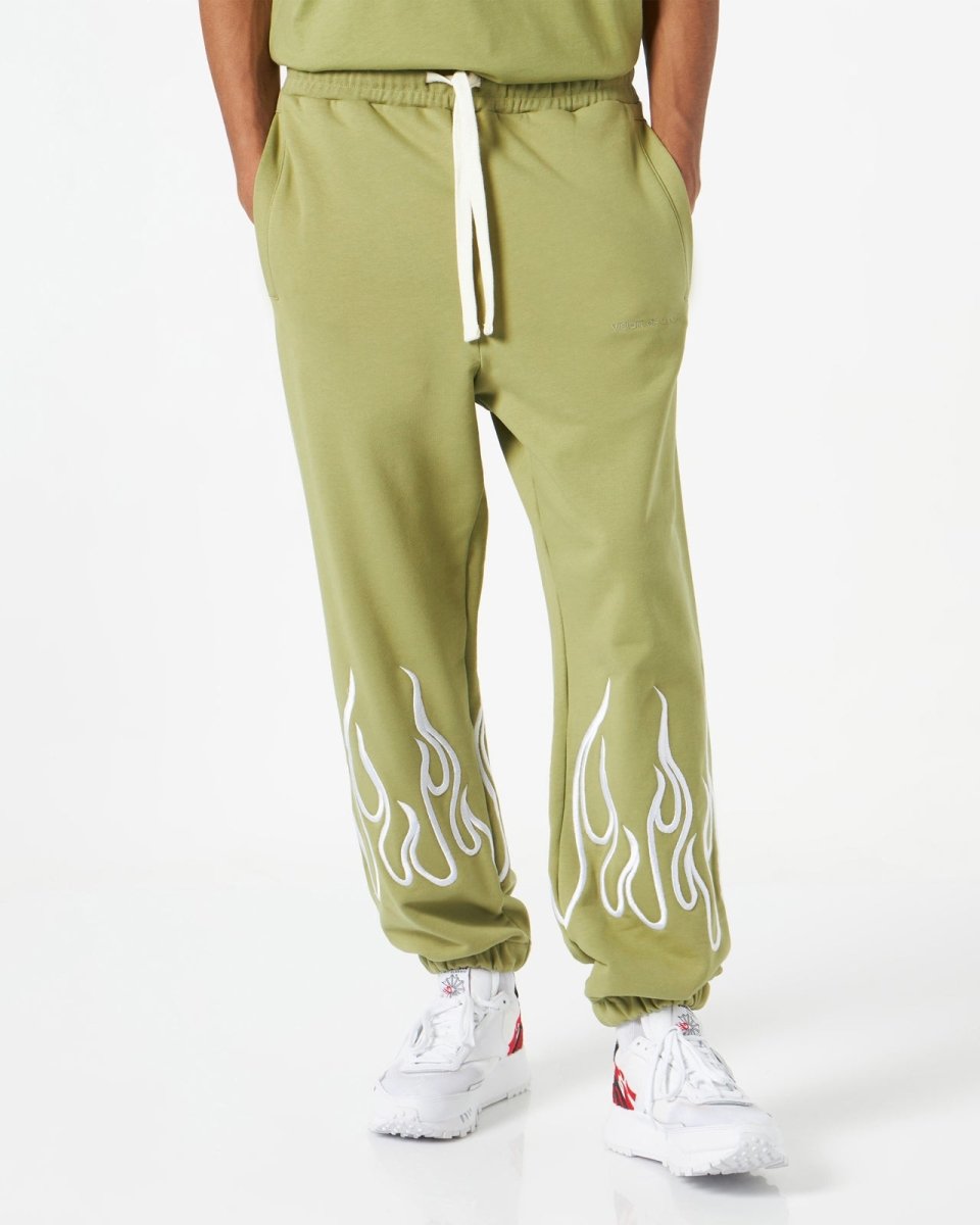 Vision Of Super Vs00593 Pants With Embroidery Flame Green