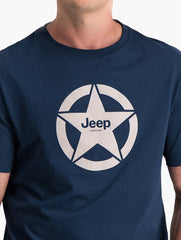 Jeep Jmic22213-M-Star Icon Print Tee Navy