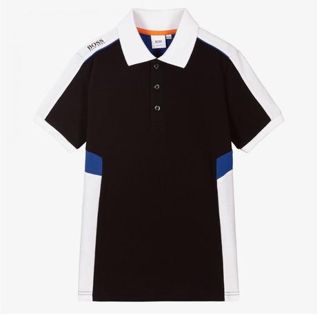 Boss J25L82 Kids Short Sleeve Polo Shirt Black