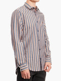 Polo Mens Stripe Ls Shirt Navy