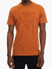 Guess Mns Embroidery Logo Tee  Brown