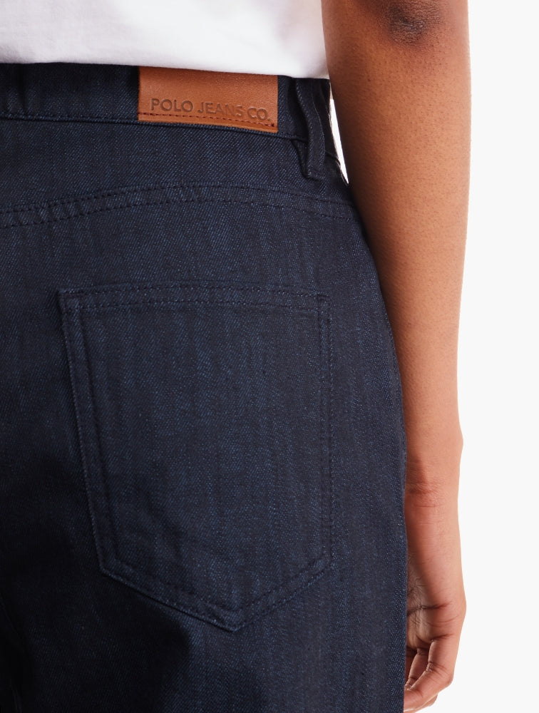 Polo Womens High waisted Crop Straight Leg Dark Wash