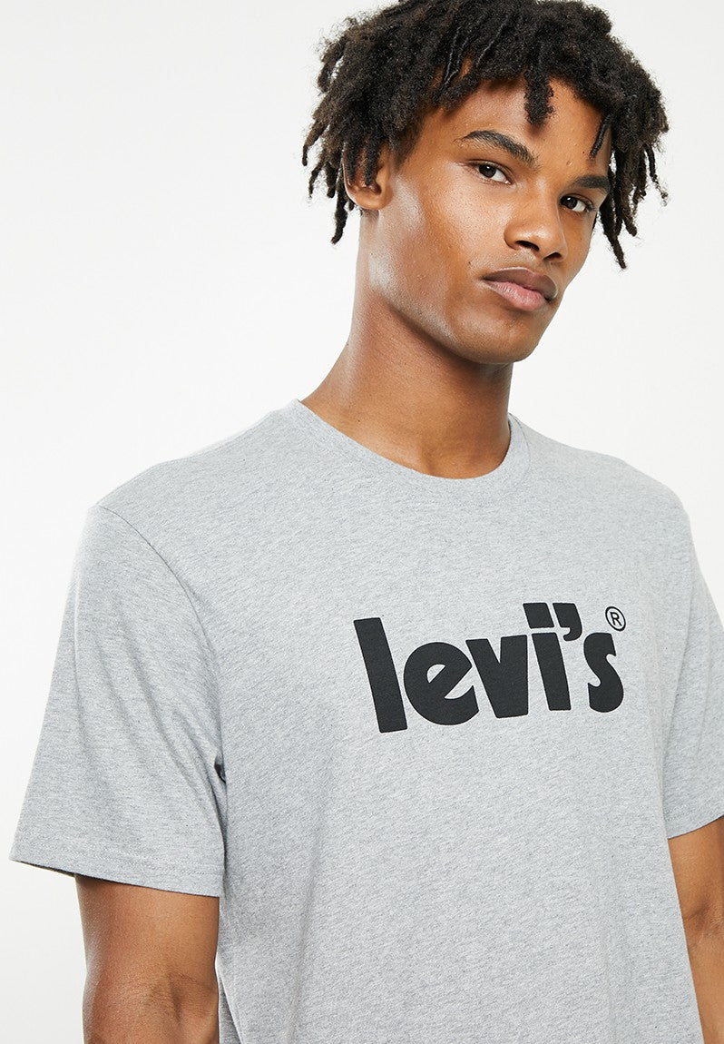 Levis Relaxed Fit Tee Core Poster Msg Grey