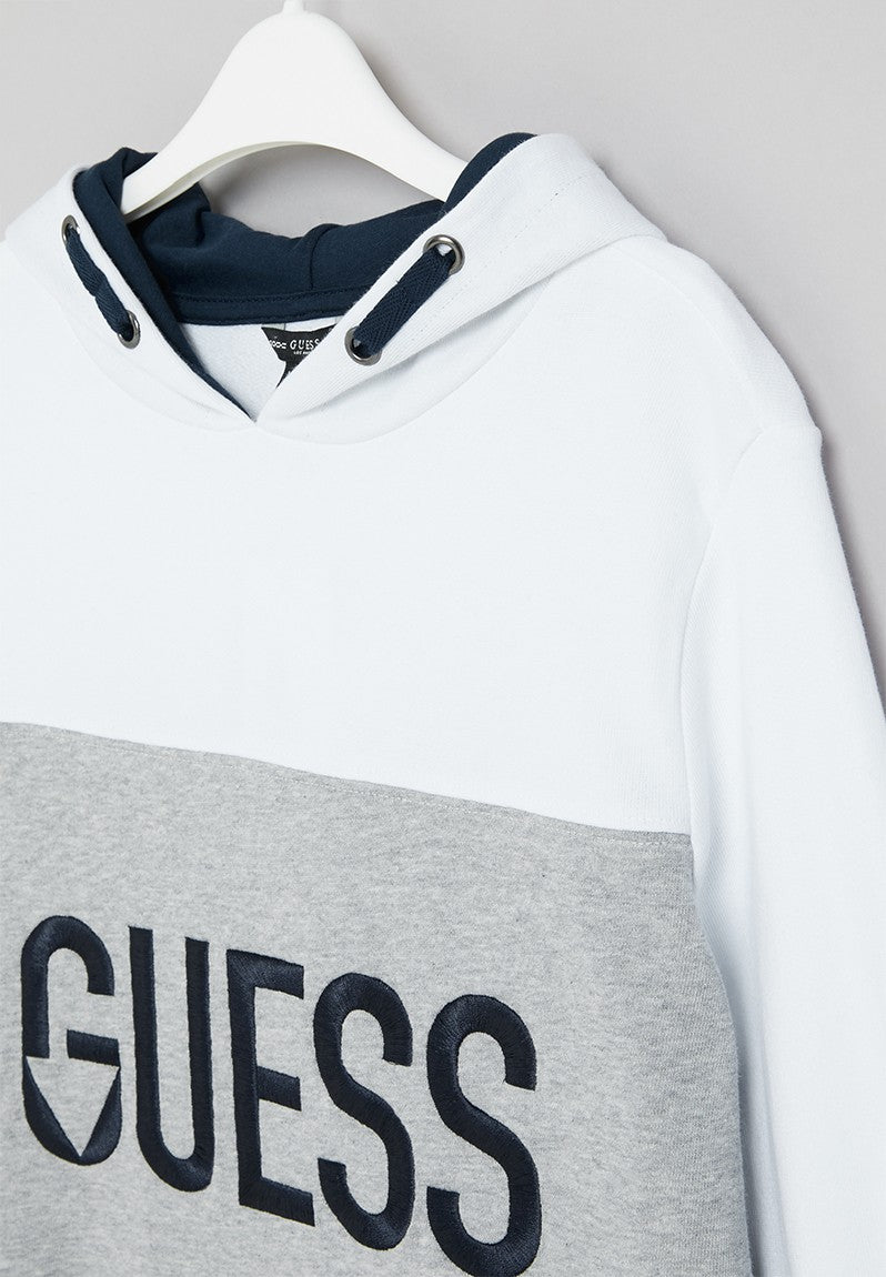Guess Ls Stripe Pullover White And Navy