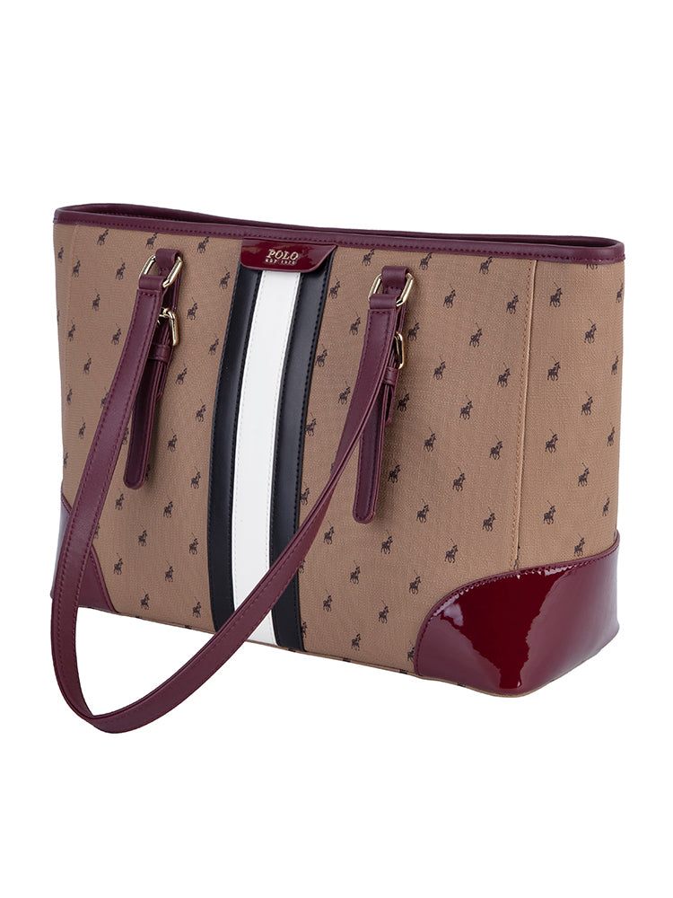 Polo Manhattan Medium Market Tote  Burgandy