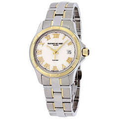 RAYMOND WEIL Parsifal Automatic White Dial 18 kt Yellow Gold and Steel Mens Watch