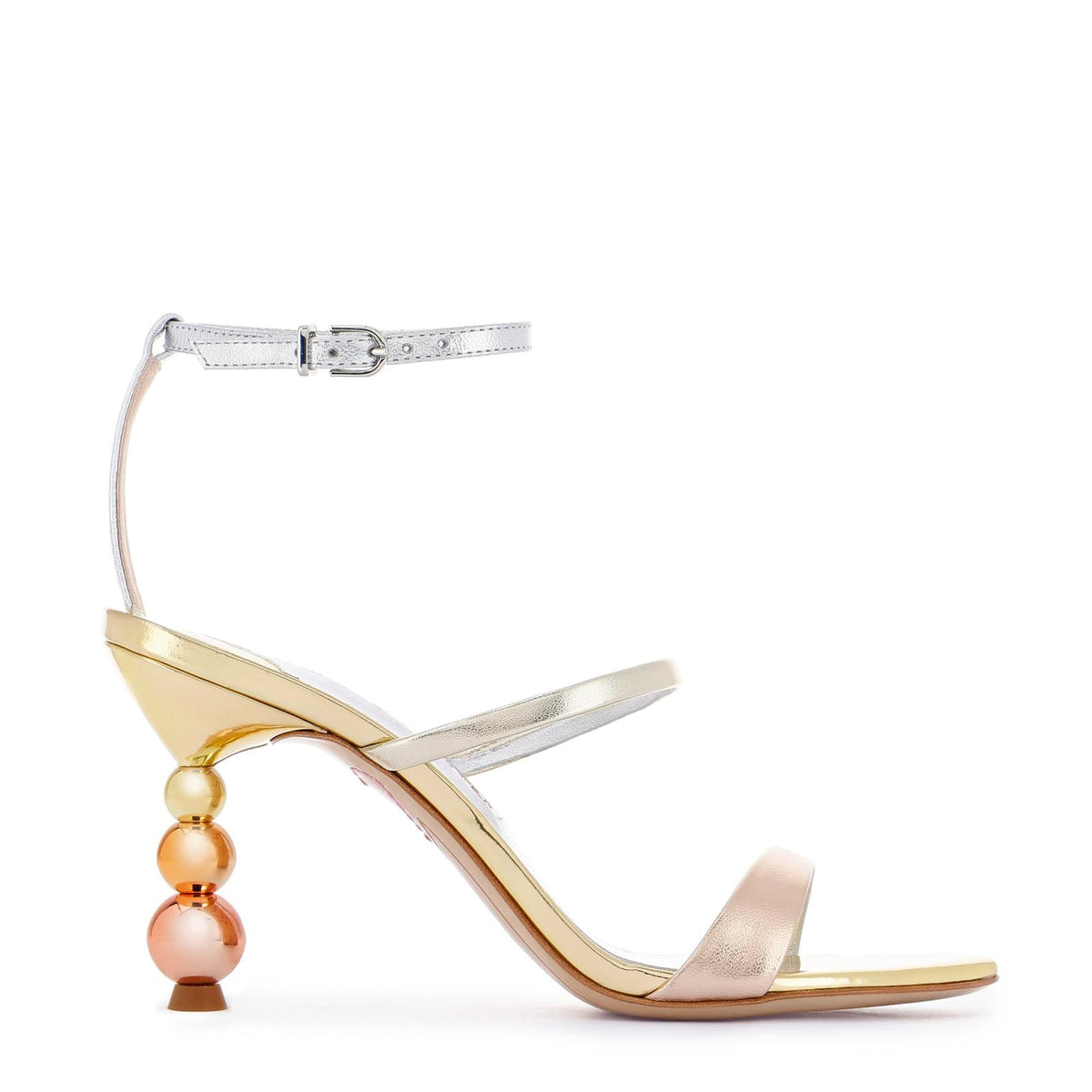 Sophia Webster Saw23116 Rosalind Pearl Mid Sandal Gold