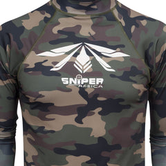 Sniper Mens L/S Rash Vest Wmrv Woodlands