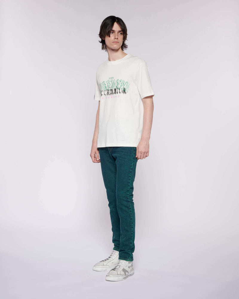 John Richmond T-Shirt With Graphics And Logo In White