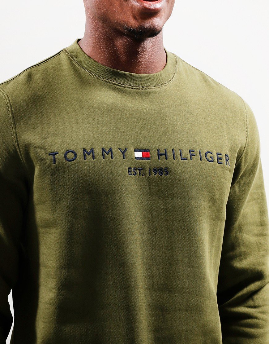 Tommy Hilfiger Mw11596 Msw Tommy Logo Sweatshirt Olive