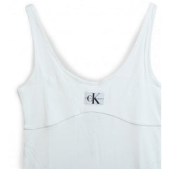 Calvin Klein Badge Rib Strappy Dress J221400 White