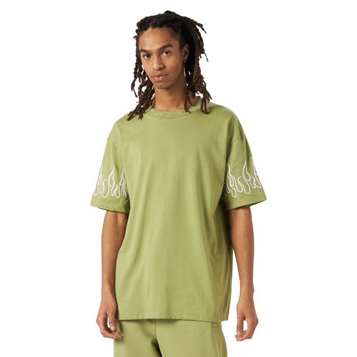 Vision Of Super Vs00589 Tshirt With Embroidery Flame Green