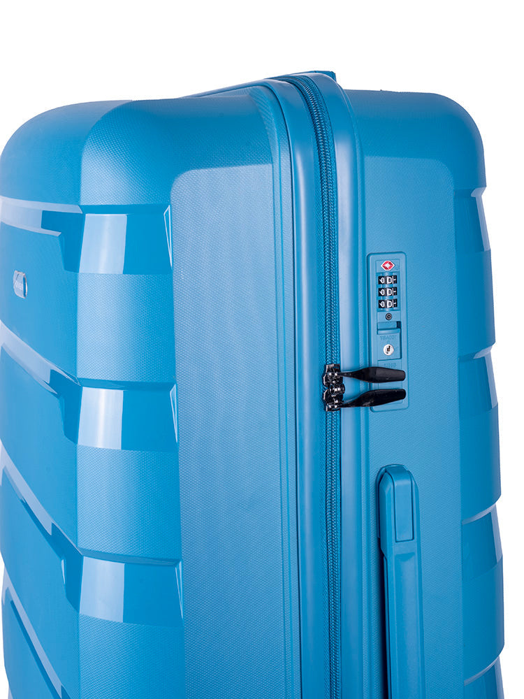 Voyager Pacific 4 Wheel Trolley Case Blue
