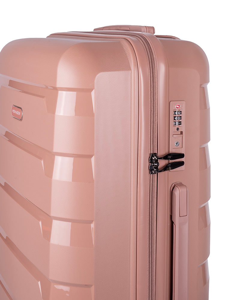 Voyager Pacific 4 Wheel Trolley Case Dusty Pink