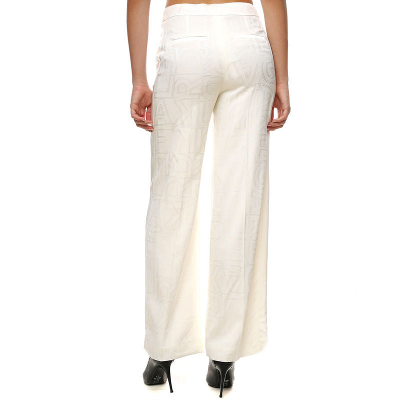 Karl Lagerfeld 235W1004 Logo Tailored Trousers  Of White
